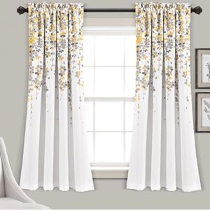 Lush Decor Weeping Flower Light Filtering Window Curtain Set